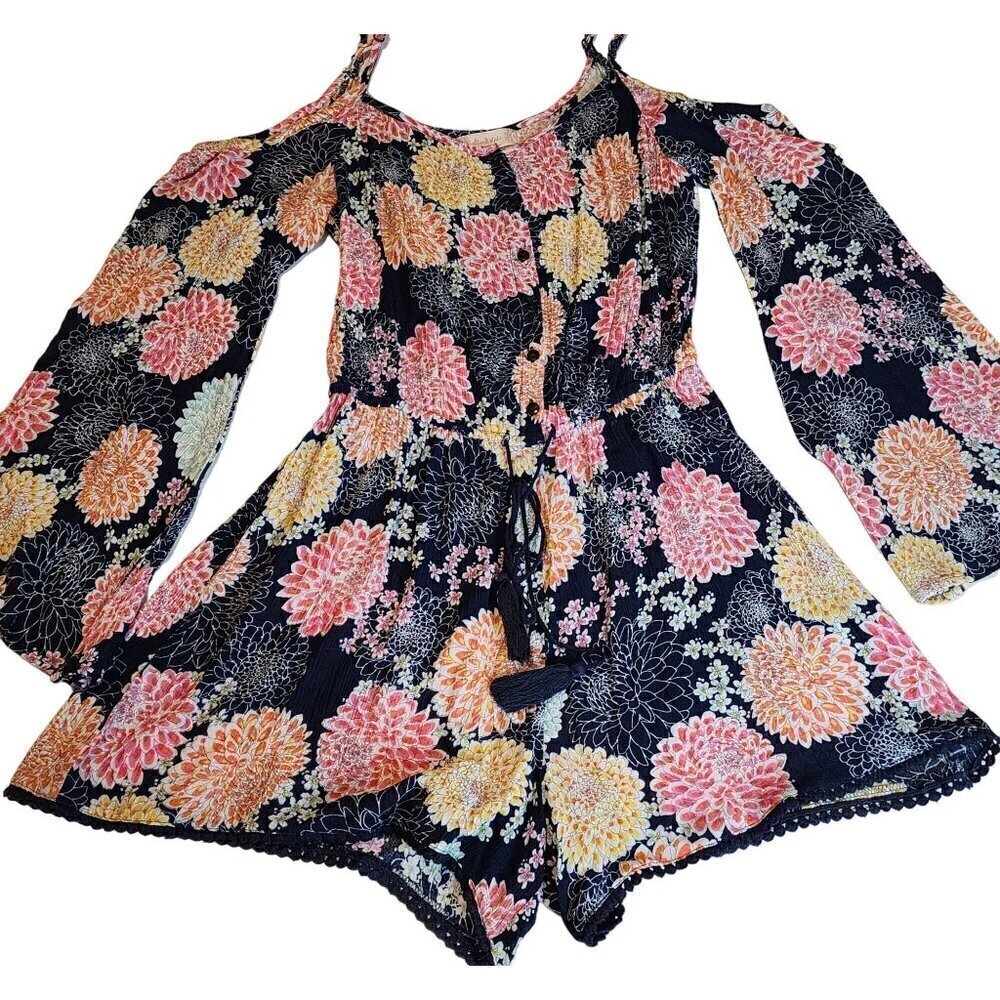 Altar'd State size S cold shoulder romper floral